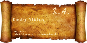 Kmety Albina névjegykártya